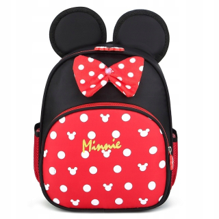 Jednokomorový školský batoh Minnie Mouse EMES, čierny, odtiene červenej